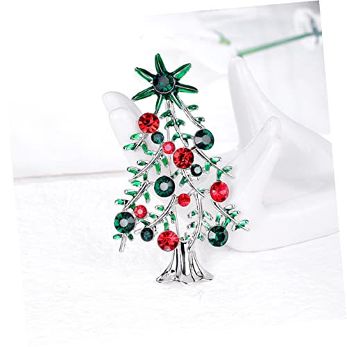 Broche de Navidad de árbol brillante LIFKOME con cristales de estrás 4