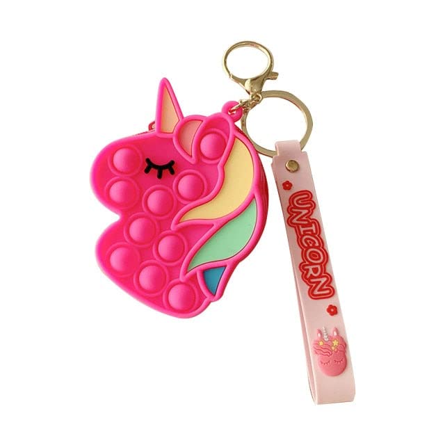 Image of AUGEN Cute Pop It Coin Purse Pouch Keychain For Gifting With Key Ring Anti-Rust (Pack Of 1)
