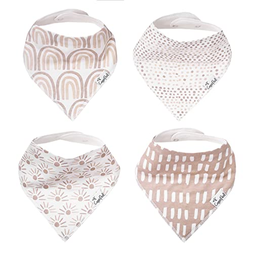 Image of Copper Pearl Baby Bandana Drool Bibs for Drooling and Teething 4 Pack Gift Set Bliss