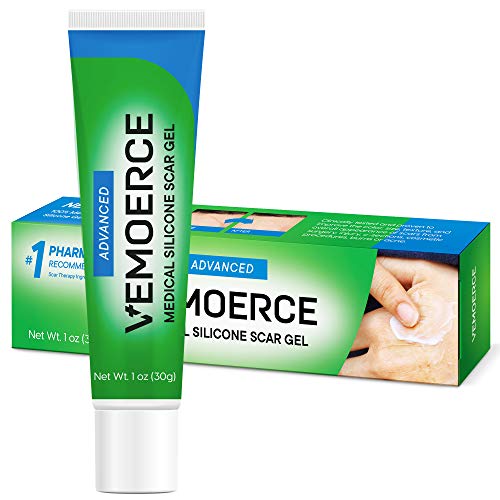 Vemoerce Scar Removal Gel with Silicone, Silicone Scar Gel for Surgical Scars, for Face, Scar Gel with Silicone for Keloids, C-Section, Cosmetic Procedures, Burns, Injuries 30 g