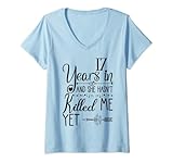 Photo Gallery donna 17th wedding anniversary for him 17 years of marriage funny maglietta con collo a v Photo Gallery donna 17th wedding anniversary for him 17 years of marriage funny maglietta con collo a v