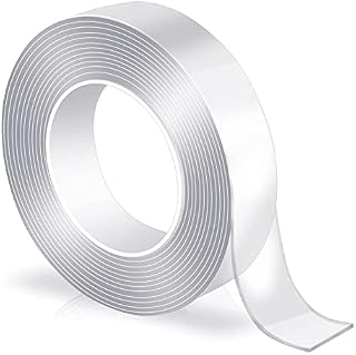 DLOPK Double Sided Tape, Double Sided Sticky Tape,Clear Double Sided Tape for Indoor Installation. (1.7Meter x 2.3CM x 1MM)