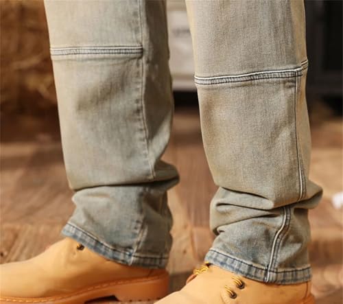 Men’S Relaxed Fit Straight-Leg Denim Trousers Wash Jeans for All-Season Casual Daily Wear4
