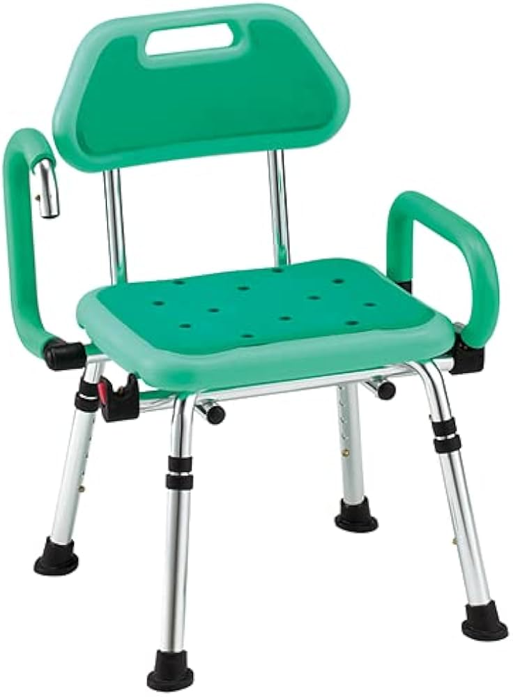 Amazon | 村中医療器 シャワーチェアー グリーンマット 肘掛ケ跳ネ上ゲ
