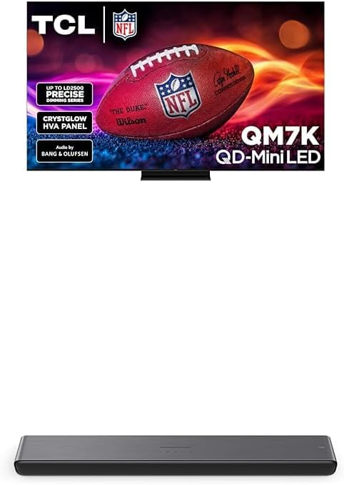 75-Inch QM7K QLED 4K Smart QD-Mini LED TV with Google TV (75QM7K, 2025 Model) + S45H S Class 2.0 Channel Sound Bar with Dolby Atmos
