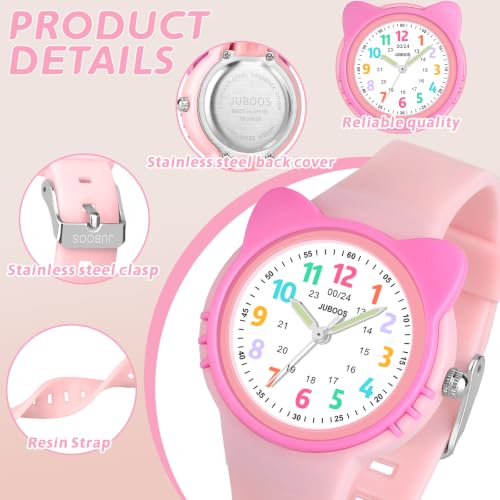 Image of Juboos Kids Watch Analog for Boys Girls Toddler, 3ATM Waterproof Wirstwatch Learning Time and Easy to Read