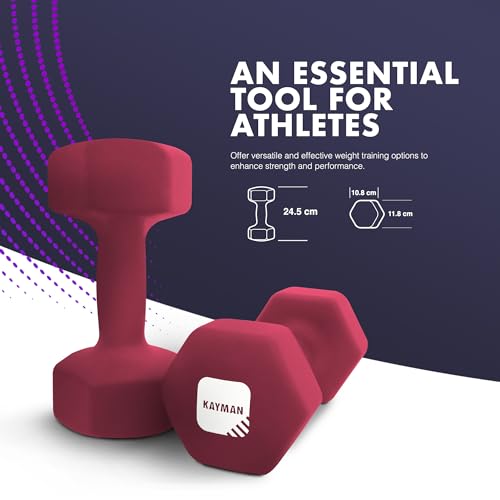 KAYMAN Neoprene Dumbbells with Free Poster, view 2