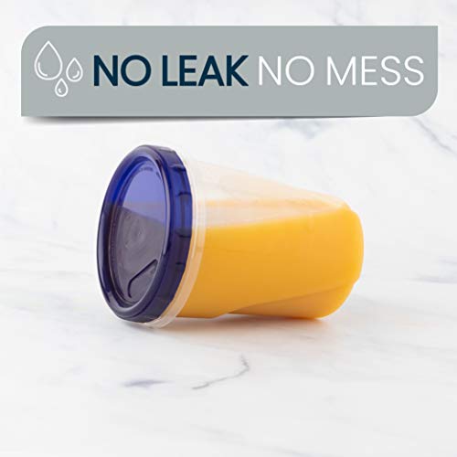 Plasticpro [32 Oz 6 Pack] Twist Top Deli Containers Clear Bottom With Blue Top Twist On Lids Reusable, Stackable, Food Storage Freezer Container #TOP4