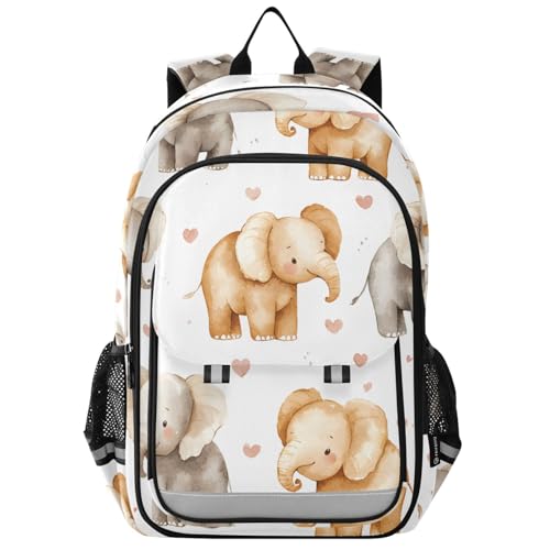 Sac à dos éléphant aquarelle d'école et voyage pour ordinateur portable
