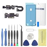 OKBICHI Cámara Frontal para iPhone 7 módulo de cámara Frontal Sensor de proximidad micrófono Flex Cable reemplazo - Herramientas de reparación con Protector de Pantalla y Sello Impermeable