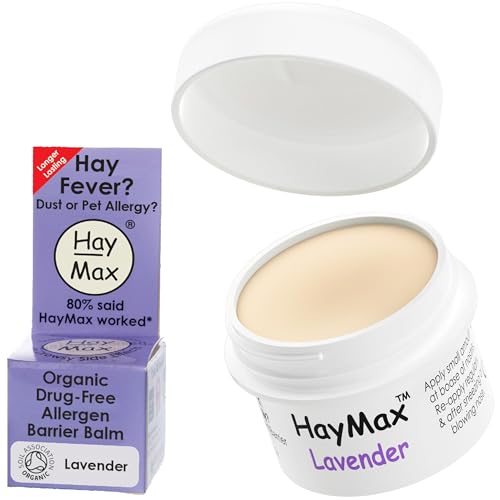 HayMax Allergen Barrier Balm - Lavender 0.17 fl oz - Organic, Natural & Non-Drowsy Hay Fever & Allergy Relief Balm - Blocks Pollen & Other Allergen Particles - Great for Adults, Kids & Pregnant Women