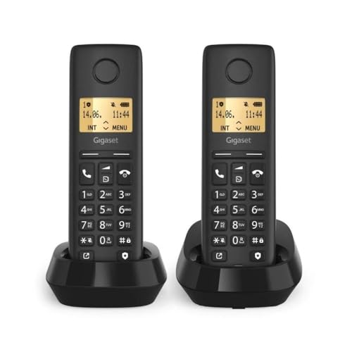 Teléfono Inalámbrico Gigaset Basic 100/ Pack DUO/ Negro