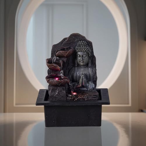 Miniatura 5 de Zen Light Spiritualite - Fuente De Polirresina De Color Marrón Oscuro, 21 X 21 X 26 Cm.