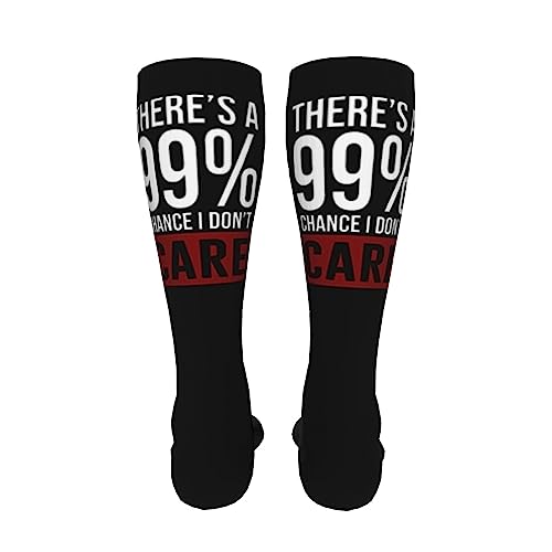 99% Chance I Don'T Care Knee High Socks For Women Long Tube Socks Athletic Compression Socks Unisex High Socks Girls4