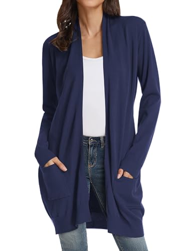 Image of GRACE KARIN Long Cardigan for Women Lightweight Open Front with Pockets | Oversized Cardigan Sweaters for Women, Soft Knit, Casual Fall Clothes, Layering Piece for Fall, Winter & Office Wear