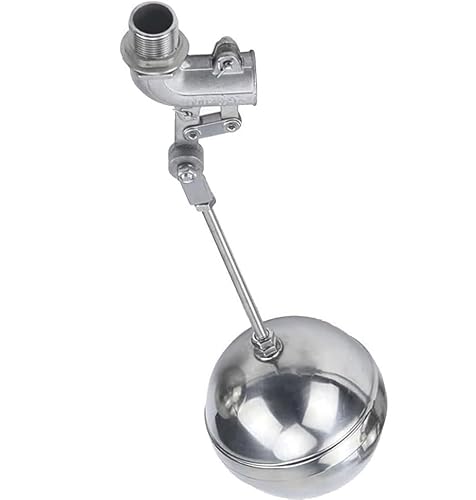 Float Valve, 304 Stainless Steel 90 Degree Elbow Float Ball Valve Adjustable Flow Control Multisize(1-1/4inch)