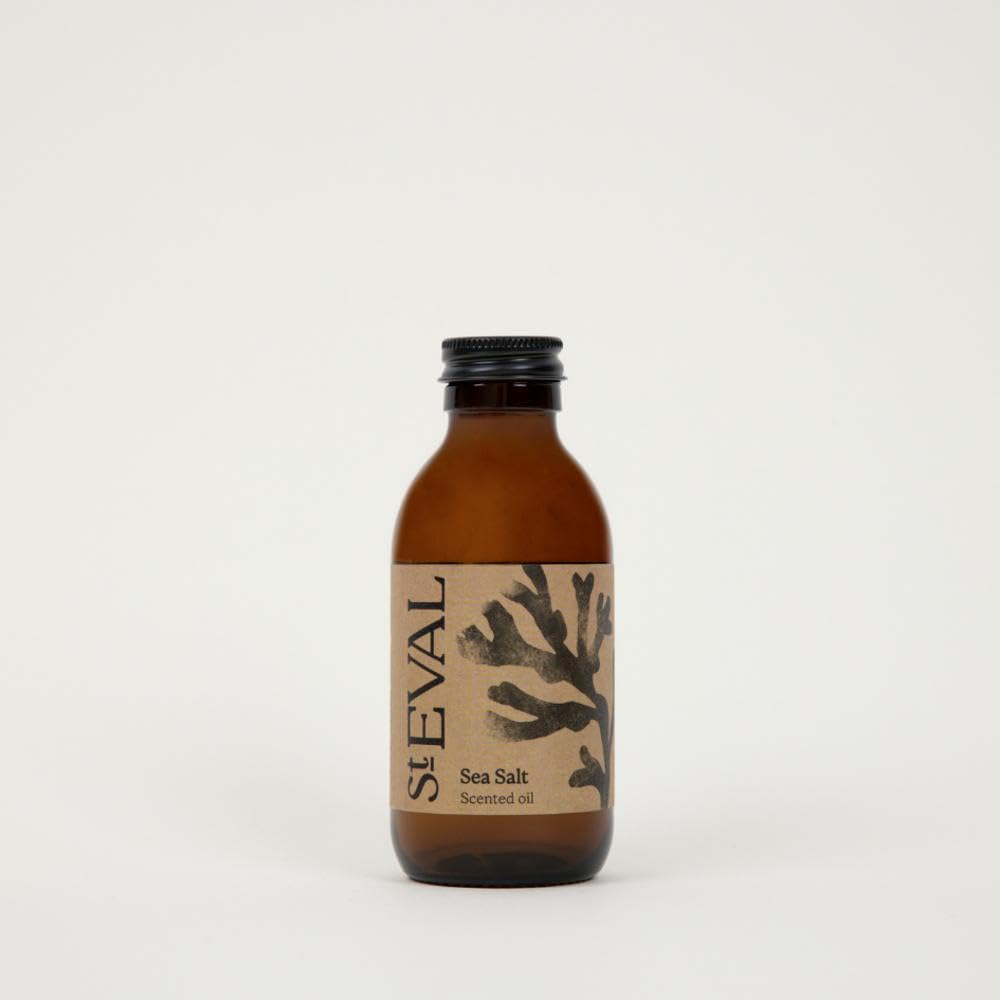 St Eval Brown | Scented Reed Diffuser Refill | Uplifting, Herbal Fragrance | Made In Cornwall | Scented Diffuser Oil Refill | Ideal For Home And Office (Sea Salt)