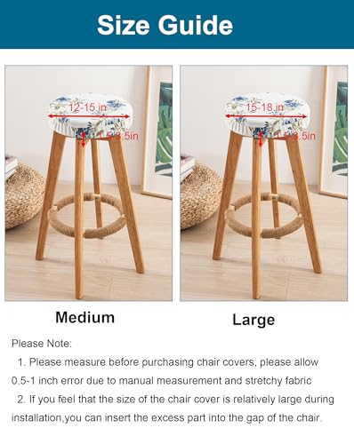 Image of CRFATOP 4 Pack Waterproof Bar Stool Covers Round Seat Slipcover,L,12 | 15-18 In Stretch Counter Cushion Protector, Washable, Pet Friendly, for Bar Kitchen Living Room Decor, No Cushion or Pad