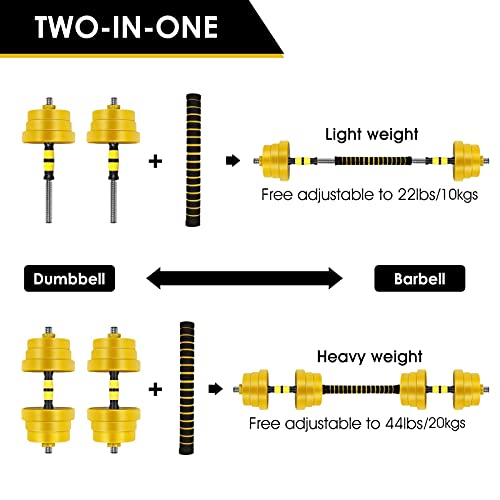 Cdcasa Adjustable Dumbbells, Free Weight Set, Dumbbell Barbell 2 In 1, Easy Assembly And Save Space, Home Fitness Dumbbell For Men And Women #TOP4