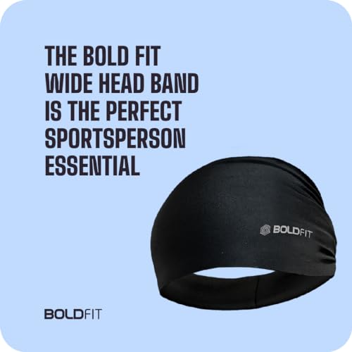 Image of Boldfit Lycra Wide Head Band for Hair Men & Women Headband for Gym Accessories for Men and Women Fitness Hair Accessories Hairs Stylish Fitnes Head Wear for Gym Band Sports Headband Workout & Running