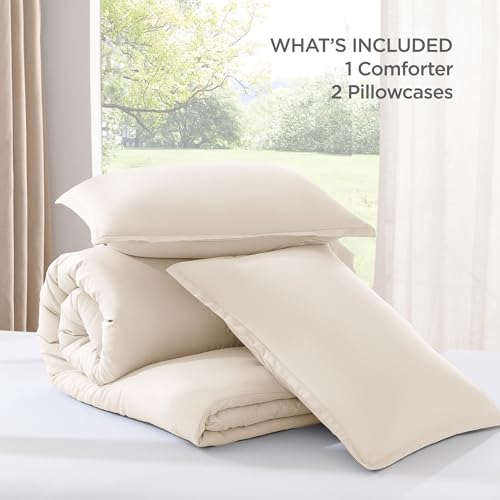 Andency Beige California King Size Comforter Set, Solid Comforter Set 3 Pieces (1 Boho Comforter & 2 Pillowcases), Lightweight and Fluffy Bed Comforter Set for All Season by Andency - Image 7