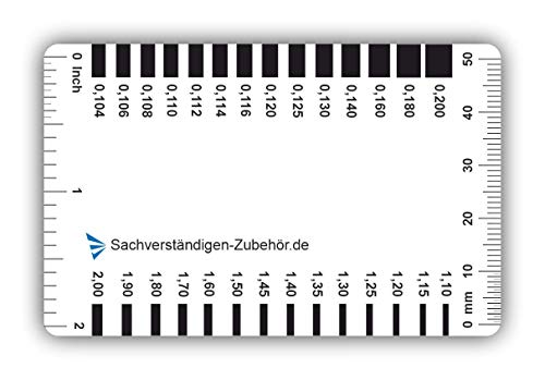 Crack Ruler Inch Sachverstndigen-Zubehr Crack Width Ruler Feeler Gauges [Inch Card crack ...