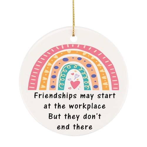 Qubitly Ceramic Card Hanging Ornaments, Funny Leaving Gifts for Women, Colorful Matte Heart-Shaped, Funny Leaving Presents for Colleagues, Colleague Gifts, Teacher Gift for Men (Style 1)