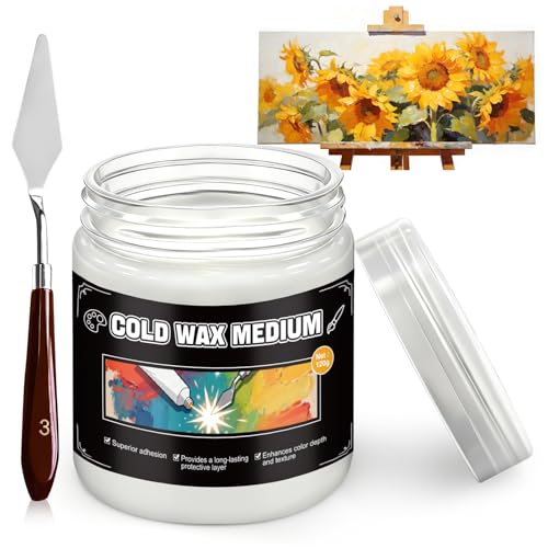 Cold Wax Medium Watercolor Wax Sealer for Sealing Protection Brightening for Watercolor Colored Pencils Sketching Pastels Charcoal Long-Lasting No Fading with Palette Knife 100 ml