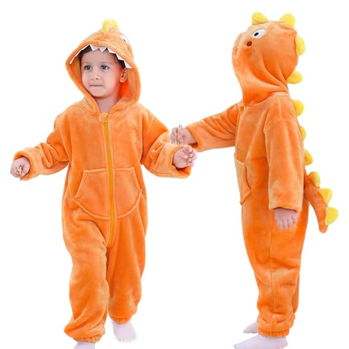 LOLANTA LOLANTA Boys' Girls' Dinosaur Shark Costume Flannel Jumpsuits Animal Onesie