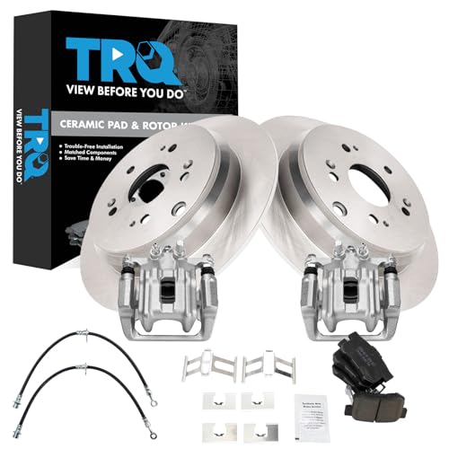 Image of TRQ Rear Brake Pad & Rotor Kit Ceramic Compatible with 2007-2012 Acura RDX