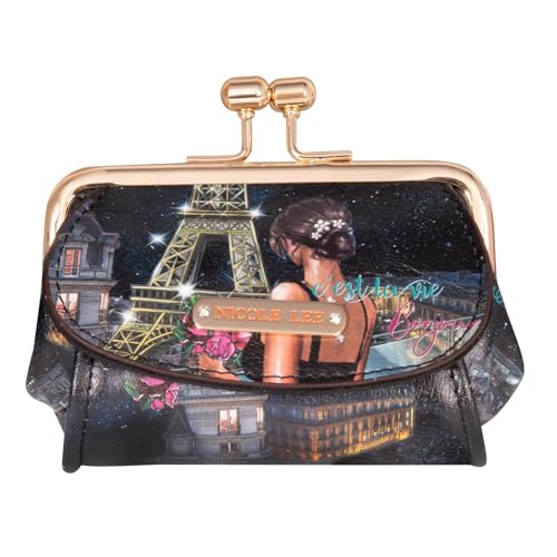 Reviews de Nicole Lee Carteras disponible en línea para comprar. 50 Nico Lee Monedero Hadlee para Mujer, Piel Vegana Estampada, Broche Metálico Kisslock, 3 Compartimentos Funcionales, Diseño Inspirado en París, Compacto y Elegante para Llevar lo...