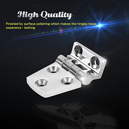 9Tong Heavy Duty Boat Cabinet Hinge - Steel Mirror Polished Marine Deck Hatch Offset Short Side SUS316 - 1.51 x 2.12 Inch - 2pcs - Image 4
