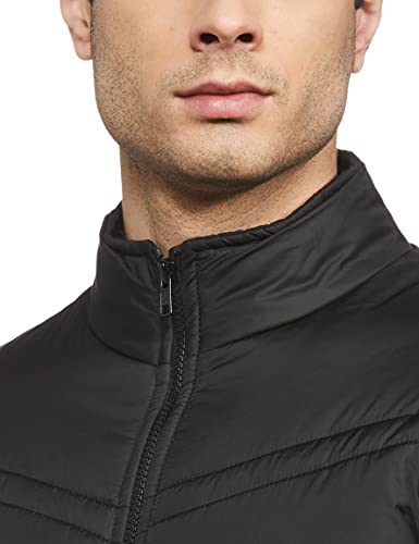 Image of Qube By Fort Collins Men's nylon Standard Length Regular Fit Quilted Bomber Jacket - Winter Warm, Insulated, Ribbed Cuffs, and Stylish Design