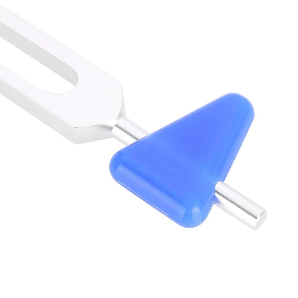 Diapasón, 136.1Hz Diapasón de aleación de Aluminio 9.1 x 1.6 Pulgadas Kit de Instrumentos de Plata de Baja frecuencia con mazo y triángulos de Silicona