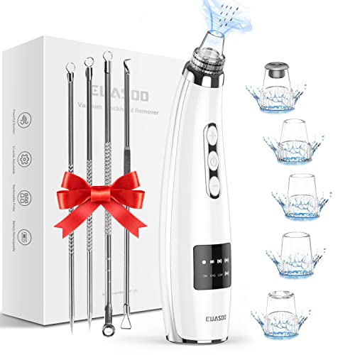 Blackhead Pore Vacuum Cleaner Remover, 2023 Upgraded Facial Pore Cleaner Electric Usb Rechargeable Acne Comedone Whitehead Extractor With 5 Probes And Blackhead Remover Kit Suction For Women & Men #TOP4