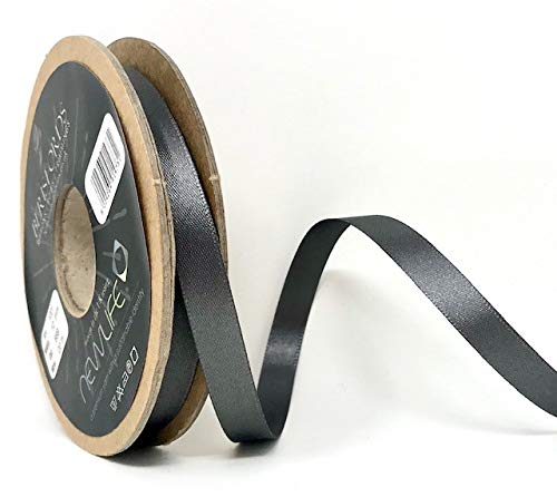 Berisfords Smokey Grey 10Mm 669 Smoked Grey Newlife Satin Ribbon 100% Recycled 20M Reel,