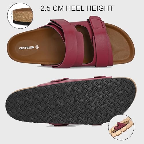 Image of Centrino Women's Berkin-Style Slip-On Sandals | Open Toe Design | Soft PU Footbed | Lightweight & Comfortable | Arch Support | On-Grip Sole | Casual Outdoor Wear (9222)