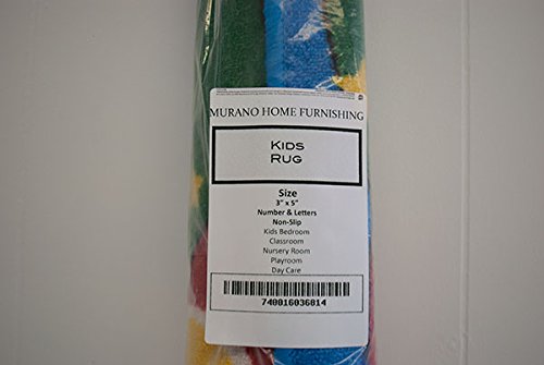 image for Mybecca Kids Rug Numbers and Letters Area Rug 3' x 5' (3'3