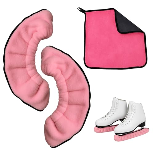 PSFXBM Ice Skate Guards And Soakers Set With Towel, Durable Ice Skating Accessories For Figure Skates, Includes 1 Pair Of Skate Guards And 1 Absorbent Towel