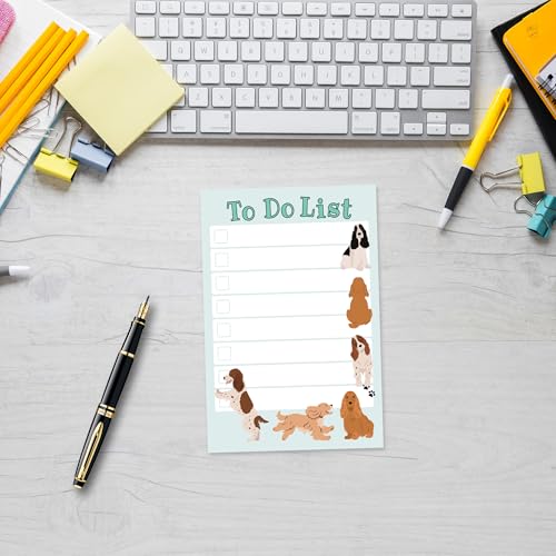 Image of DAILY RITMO Cavalier King Charles Spaniel Sticky to-Do List - Cute Dog Lover Gift for Women | Office School Supply Sticky Notes 4 inchx6 inch 50 Pages