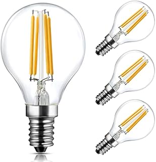 E14 LED Vintage Golf Ball SES Filament Bulb, Non-Flicker & No Buzzling Dimmable G45 Glass Globe Bulb 4W, 40W Equivalent, 2700K Warm White 400LM, LangPlus+ Small Edison Screw LED Bulbs, 4Pack(E14 G45)