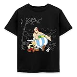 Les trois amis Astérix, Obélix et Idéfix se promènent dans la nature. Un produit dérivé issu de la collection Astérix & Obélix par Spreadshirt.