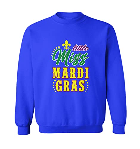 Little Miss Mardi Gras - Fleur De Lis Toddler Fleece Crewneck Sweater - Main Image