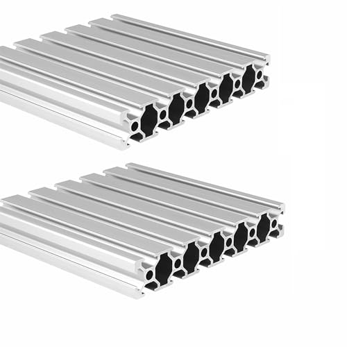 20120 Aluminum Extrusion T Slot 250mm Long Silver 2 Pack, Extruded Aluminum Profile 20 Series European Standard Anodized Linear Rail for 3D Printer Parts and CNC DIY 20 x 120 9.84