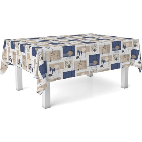 ECOMMERC3 Nappe en Toile cirée rectangulaire Taille 100x140 cm - Style, durabilité et Facile d'entretien pour Votre Table - Nappe en Toile cirée Anti-Taches...