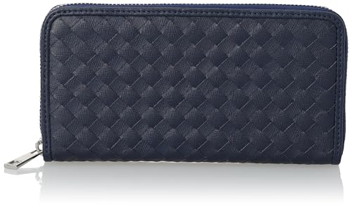 [ギオネ] タイニータイル ラウンドジップ 長財布 サフィアーノレザー PG101SLP NAVY