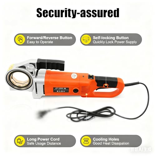 Roscadora eléctrica de tubos, 2300 W, 26 RPM, adecuada para tubos de 1/2 a 2 pulgadas, incluye 6 troqueles y funda de transporte, ideal para tuberías de gas, agua, galvanizadas