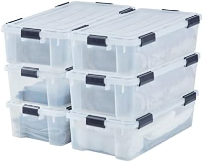 Iris Ohyama, Set of 3, Storage Boxes, 5 L, with Snap Closure, Stackable, Living Room, Bedroom, Garage - New Top Box NTB-5 - Silver