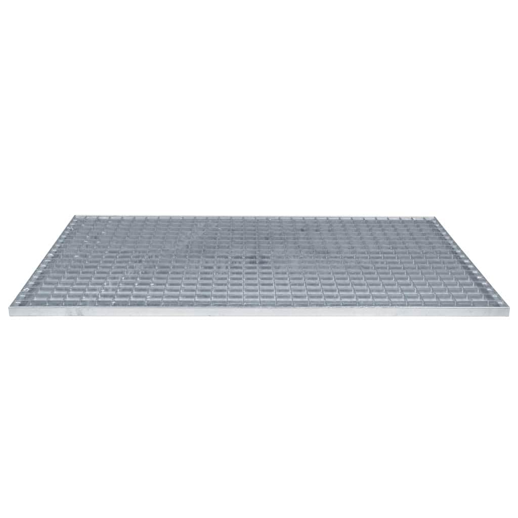 Griglia argentata, 30 x 30 x 2 cm, in acciaio zincato a caldo, filtro per scarico, filtro per capelli, tappo per lavandino, doccia, vasca da bagno, cucina, con design di drenaggio efficiente