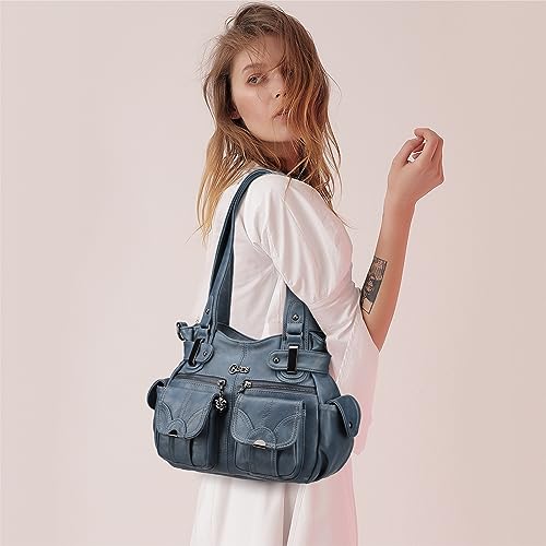 Image of KL928 Women's Large Purses Handbags PU Leather Multi-Pocket Shoulder Bag | Large